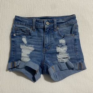 Aero distressed high rise shorts